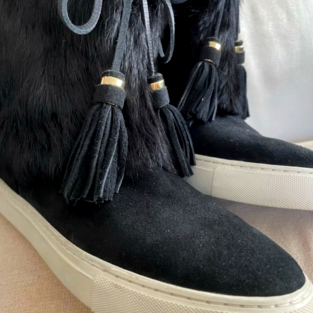🐰Authentic Tory Burch 100% Real Rabbit Fur/Suede Booties🐰 - Picture 5 of 6